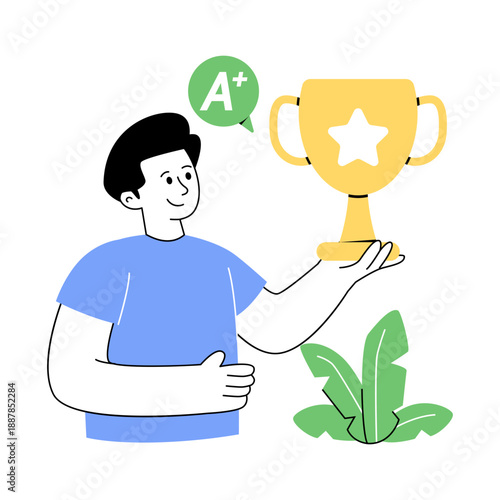 A flat design illustration of education award 