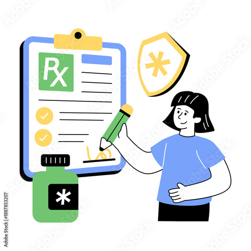 Trendy design illustration of prescription