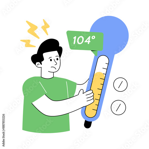 An editable design illustration of checking temperature 