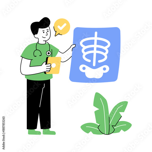 Editable design illustration of x ray