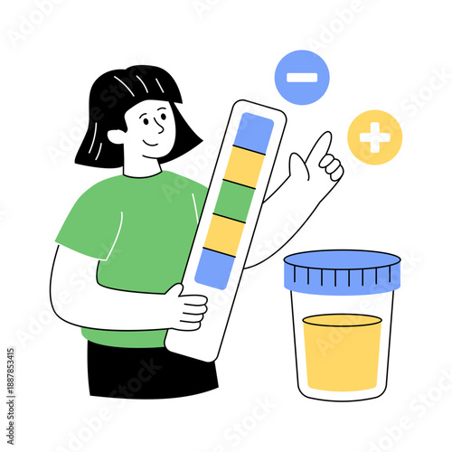 flat design illustration of urine test