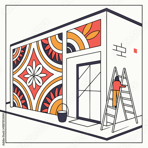 Renovating a house with colorful tiles