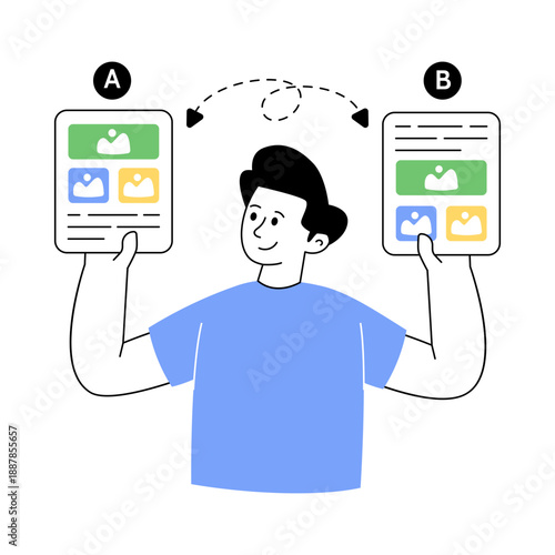 Vector design of a/b test isolated on white background 