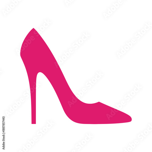 Women's Day high heel shoe vector clipart in pink silhouette for feminine celebration designs