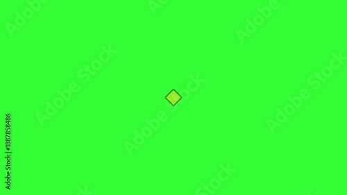 U turn sign animation in green screen