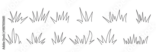 Hand drawn grass vector line natural field silhouette shadow doodle. Blossom silhouette flowers spring illustration in sketchy style isolated on white