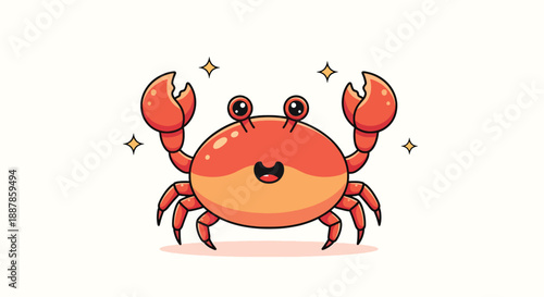 Cute Crab Illustration.