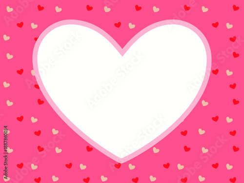 ハートが散りばめられた可愛いハート型フレーム