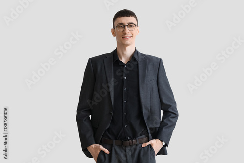 Handsome businessman in bla...
