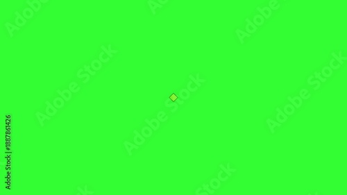 Slightly curved road sign animation in green background