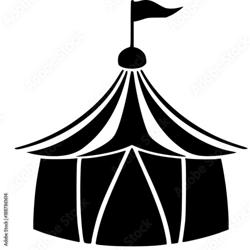 black and white tent