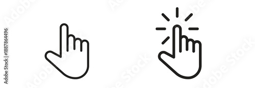 Set of hands with cursor icons 