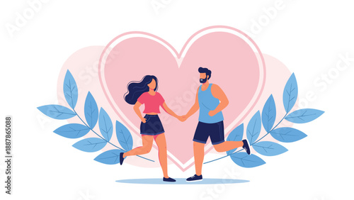 Minimalist flat landscape illustration featuring various types of green trees on soft rolling hills under a simple sky.