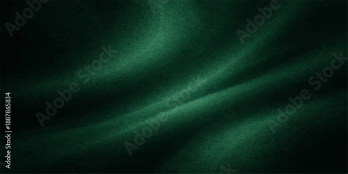 A smooth wave of dark green silk fabric flows into a luxury abstract background with a shiny textile texture and soft flowing curves for a modern wallpaper design