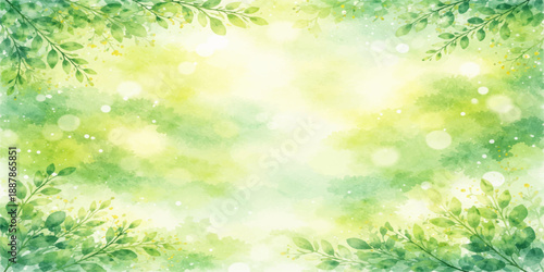 Bright spring meadow background featuring soft green grass and blurred bokeh lights under a sunny blue sky for a natural seasonal design