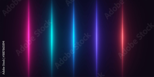 Abstract colorful background with glowing blue and purple light rays creates a bright energy motion effect across a dark space backdrop for a high-tech texture design