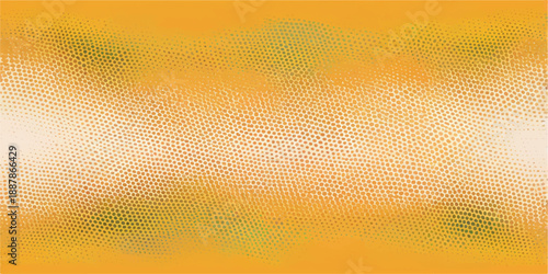An abstract orange background vector illustration featuring a halftone dot pattern and golden bubble texture with a light wave effect for a creative wallpaper design