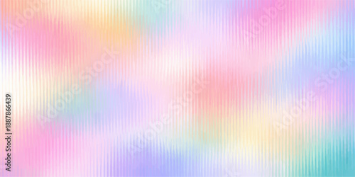 A seamless geometric vector illustration featuring an abstract colorful spectrum of bright rainbow lines and pink textures on a blurred blue and yellow light backdrop design