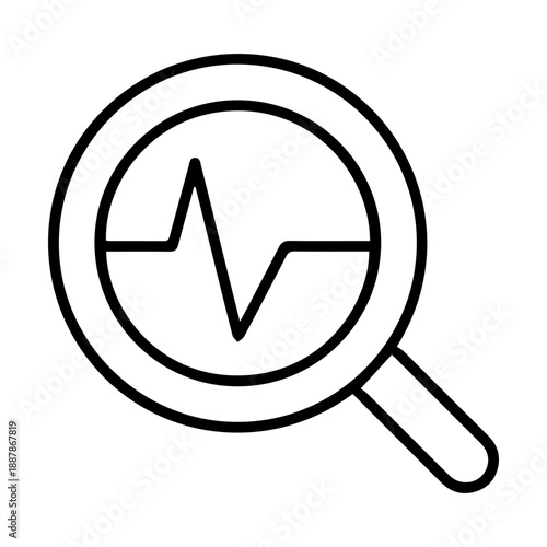 Magnifying glass over graph