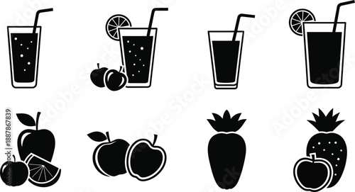 Set of icons of drinks