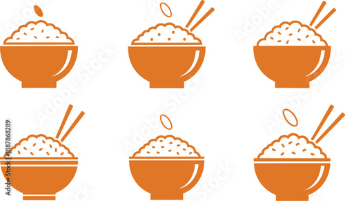 Set of Bowl collection on white background