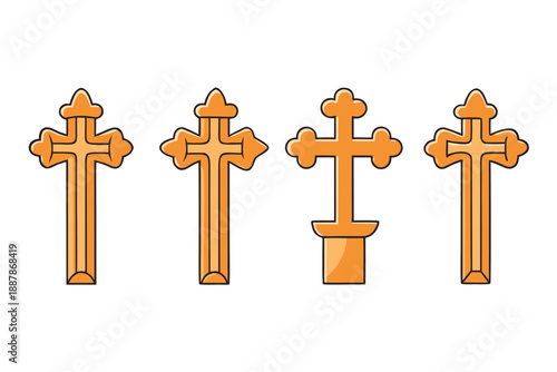 Easter cross vector illustration isolated on white background