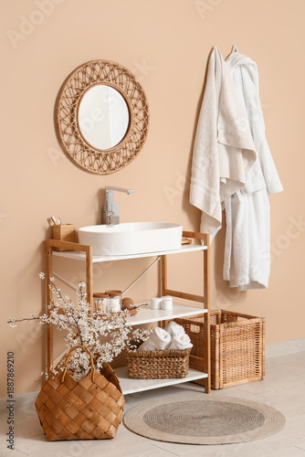 Wicker basket with blooming...