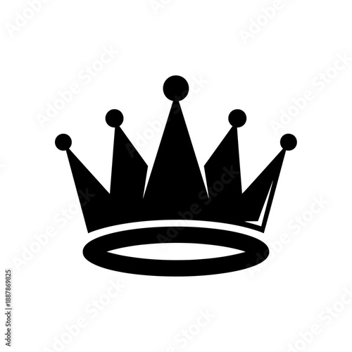 Black crown icon royal symbol.