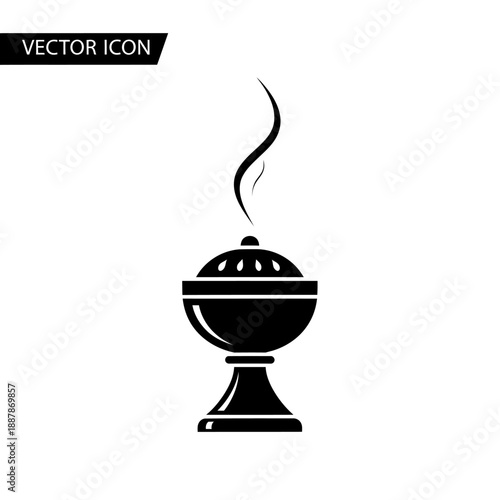 Black Incense Burner Icon Graphic.