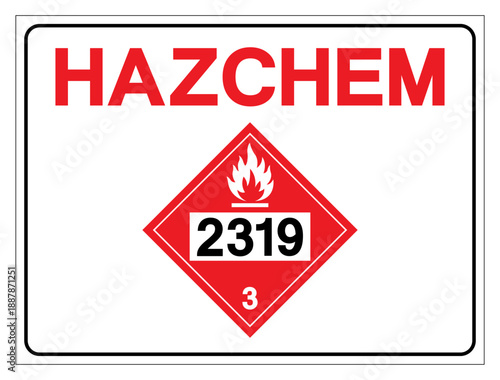 Hazard Chemical UN2319 Flammable Liquid Symbol Sign, Vector Illustration, Isolate On White Background, Label.EPS10