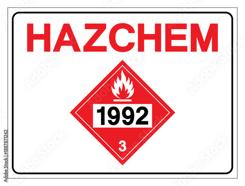 Hazard Chemical UN1992 Flammable Liquid Symbol Sign, Vector Illustration, Isolate On White Background, Label.EPS10