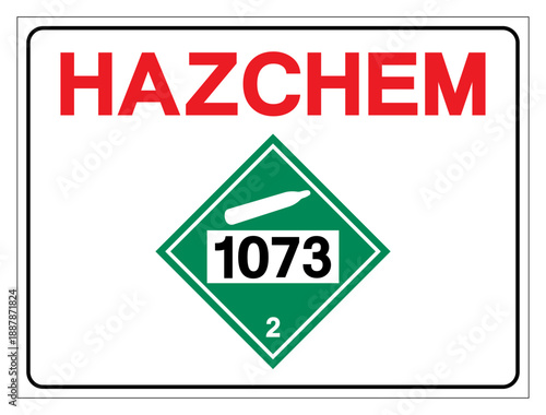 Hazard Chemical UN1073 Class 2 Oxygen Refrigerated Liquid Symbol Sign , Vector Illustration, Isolate On White Background Label.EPS10