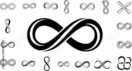 Infinity vector icon symbol. illustration sign collection.

