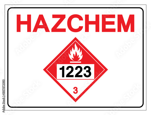 Hazard Chemical Kerosene NOS UN1223 Symbol Sign, Vector Illustration, Isolate On White Background, Label.EPS10