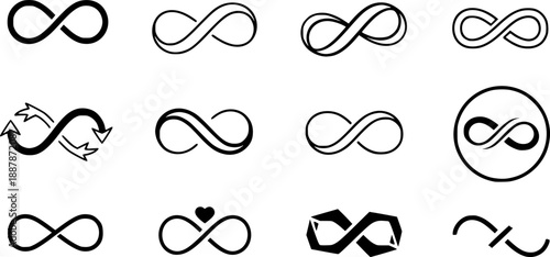 Infinity vector icon symbol. illustration sign collection.
