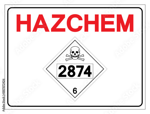 Hazard Chemical UN2874 Class 6 Furfural alcohol Symbol Sign, Vector Illustration, Isolate On White Background, Label .EPS10