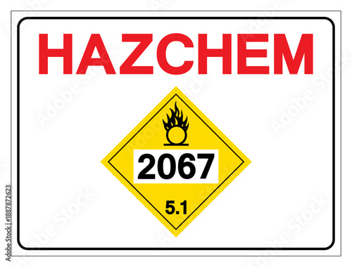 Hazard Chemical UN2067 Class 5.1 Ammonium nitrate Symbol Sign, Vector Illustration, Isolate On White Background, Label .EPS10