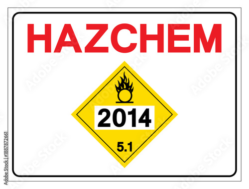 Hazard Chemical UN2014 Class 5.1 Hydrogen Peroxide Symbol Sign, Vector Illustration, Isolate On White Background, Label .EPS10