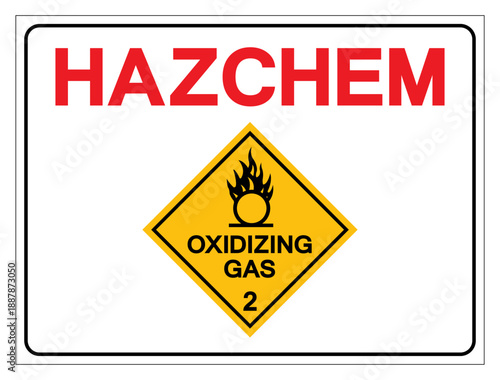 Hazard Chemical Oxidizing Gas Symbol Sign, Vector Illustration, Isolate On White Background, Label .EPS10