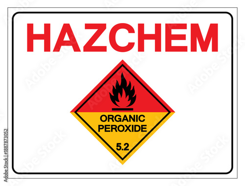 Hazard Chemical Organic Peroxide Symbol Sign ,Vector Illustration, Isolate On White Background Label .EPS10