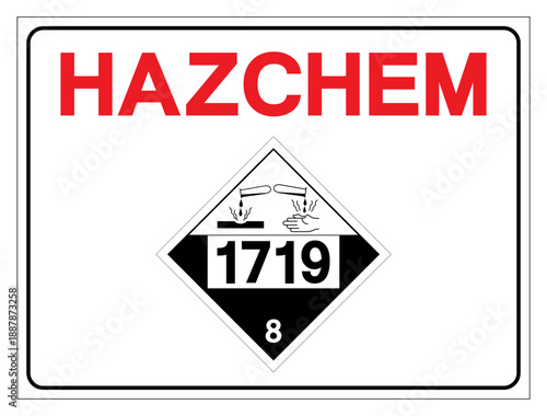 Hazard Chemical UN1719 Class 8 Caustic Alkali Liquids Symbol Sign, Vector Illustration, Isolate On White Background Label. EPS10