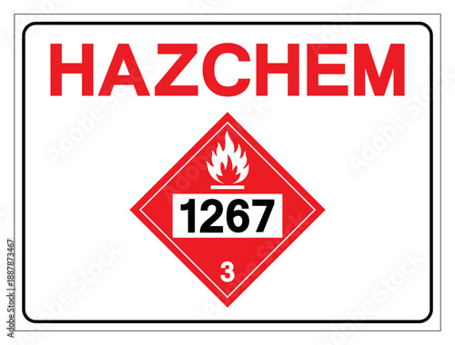 Hazard Chemical Class 3 Petroleum Crude Oil UN1267 Symbol Sign, Vector Illustration, Isolate On White Background, Label .EPS10