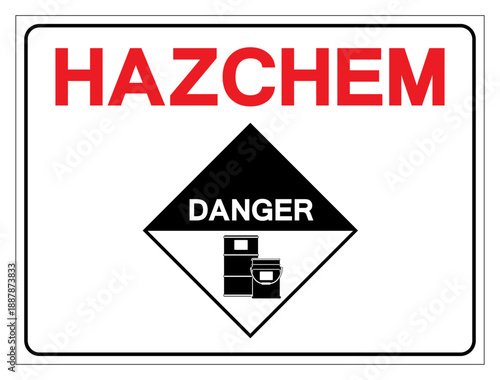Hazard Chemical Danger Chemical Storage Area Symbol, Vector Illustration, Isolate On White Background Label.EPS10