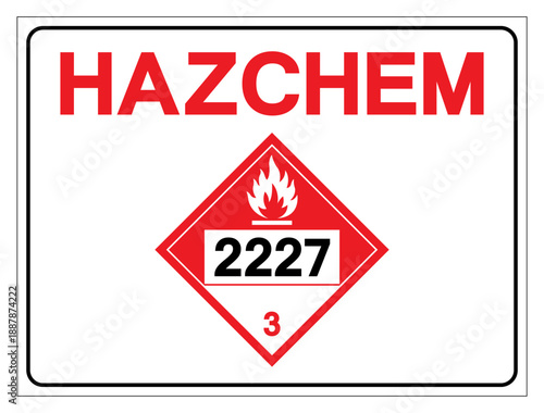 Hazard Chemical Flammable Liquid NOS UN2227 Symbol Sign, Vector Illustration, Isolate On White Background, Label.EPS10