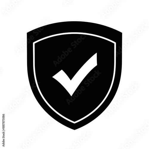 Shield with checkmark logo symbol.