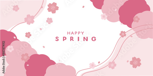 春素材　桜のイラスト　春のバナー　背景　