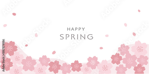 春素材　桜のイラスト　春のバナー　背景　