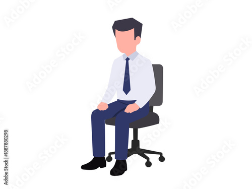 Businessman Sitting on Office Chair