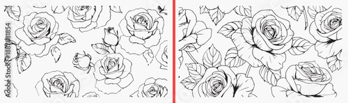rose line art illustration, hand drawn rose flowers, floral outline drawing, black white rose sketch, elegant flower line art, botanical rose illustration, floral ink drawing

