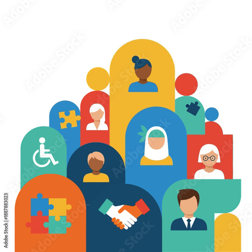 Diverse People Shaking Hands Together.